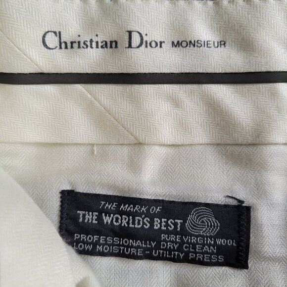 Christian Dior 100% Virgin Wool Vintage Men's Gray Pleated Dress Pants - Picture 5 of 5